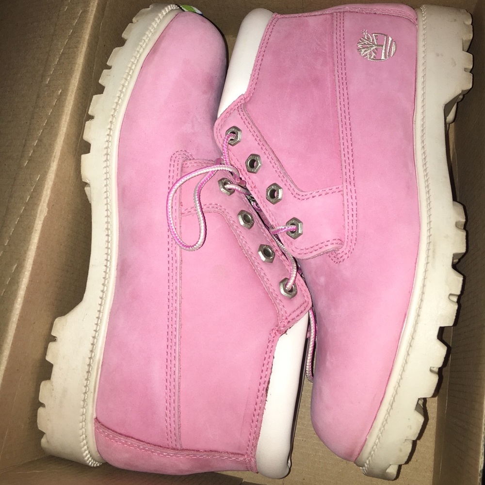Pink Timberland Boots Waterproof Size 10